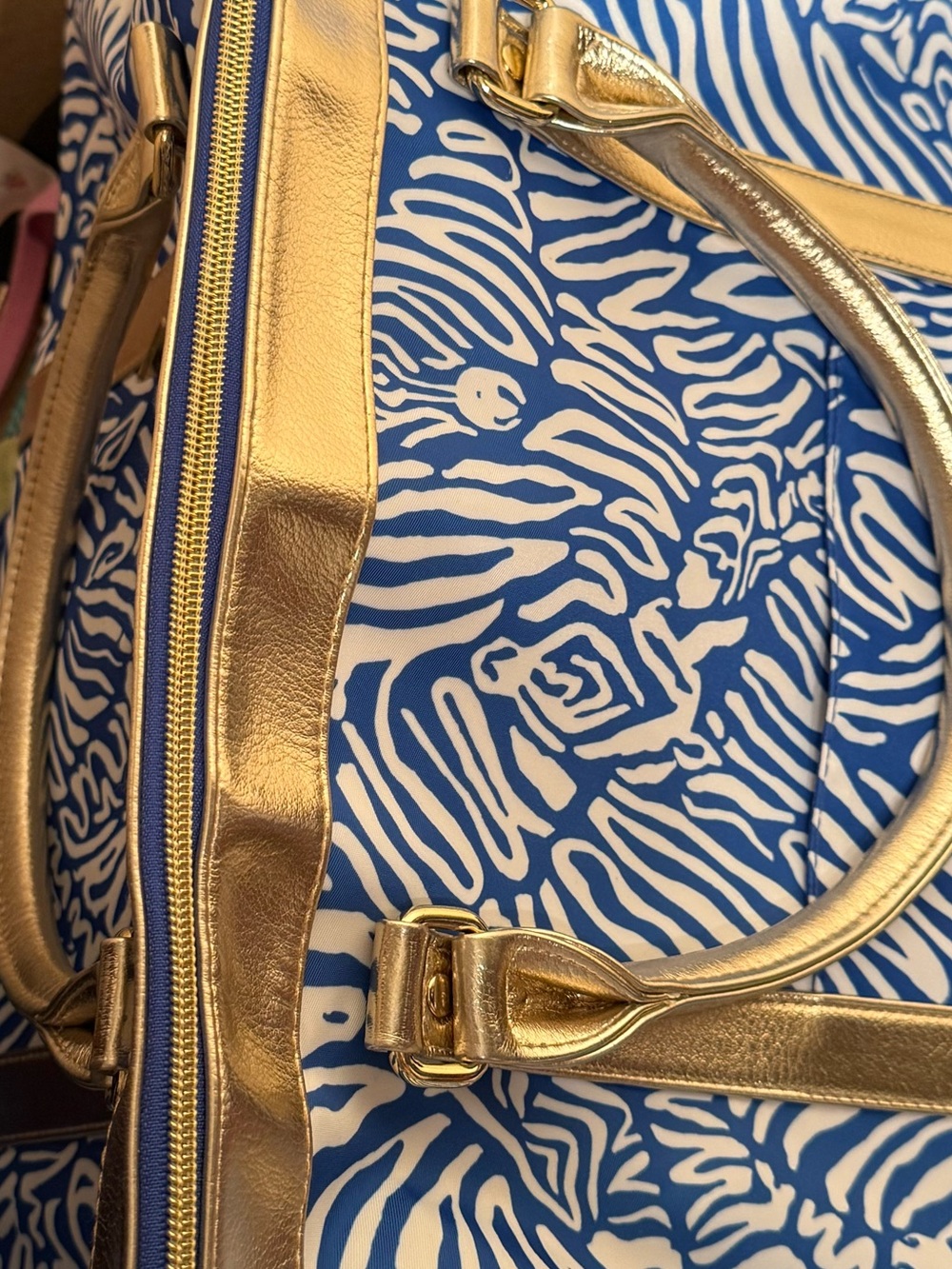 Lilly Pulitzer garment weekender bag & jewelry case Martinique blue zee Bebe NEW - Picture 5 of 14